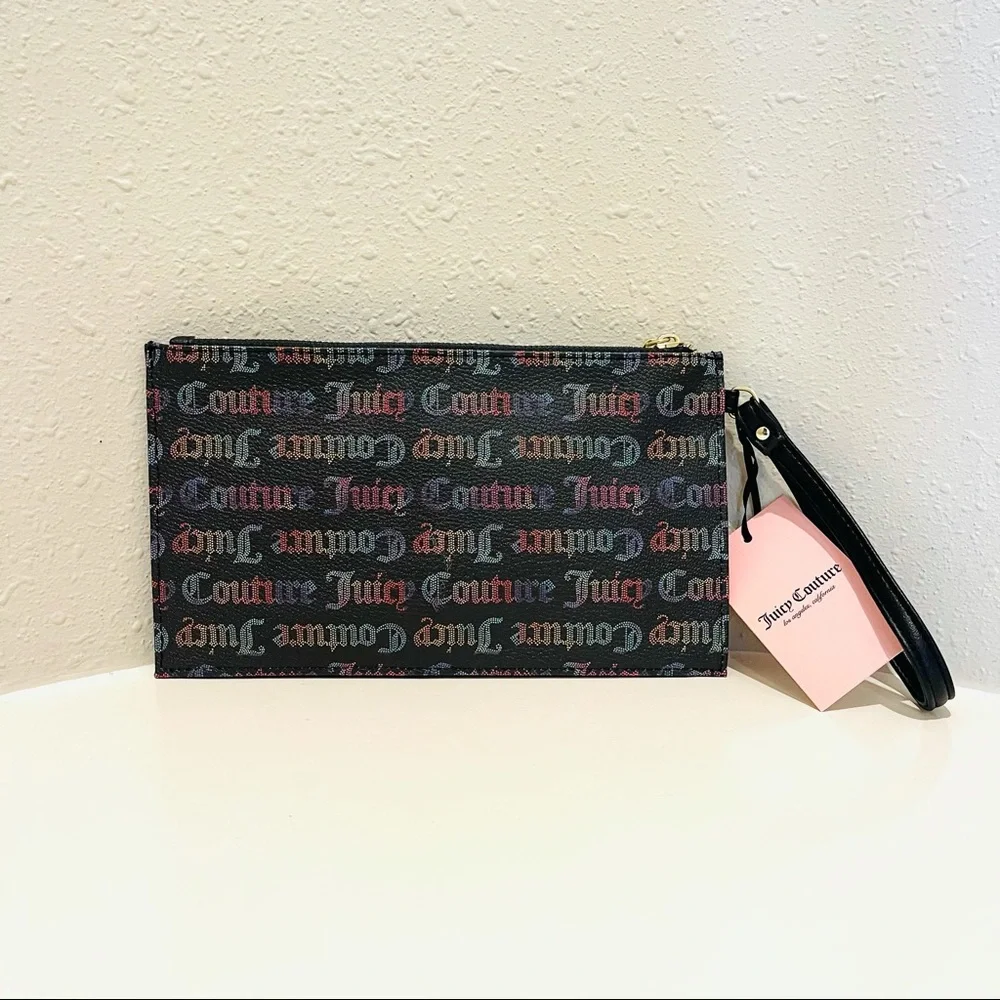 Juicy Couture Rainbow Multicolored Logo Wristlet OS NWT